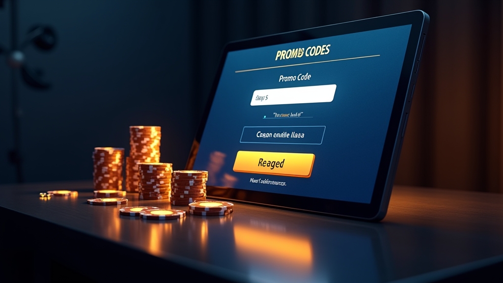 Promo-Code-Eingabe im Kassenbereich eines Casinos